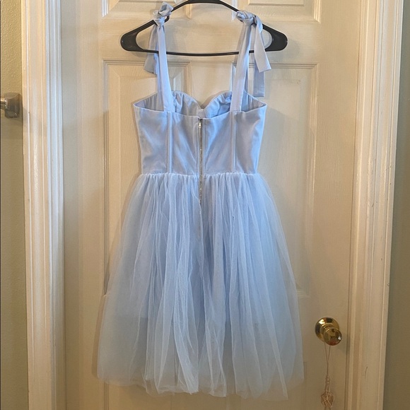 Showpo Sky Blue Dress with Tulle and Straps - Picture 12 of 14